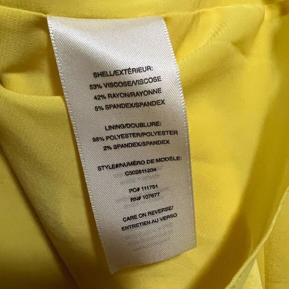 Alice + Olivia Women's Yellow Back Zip Sleeveless V-Neck Mini Dress Size 0 lined - Picture 3 of 6